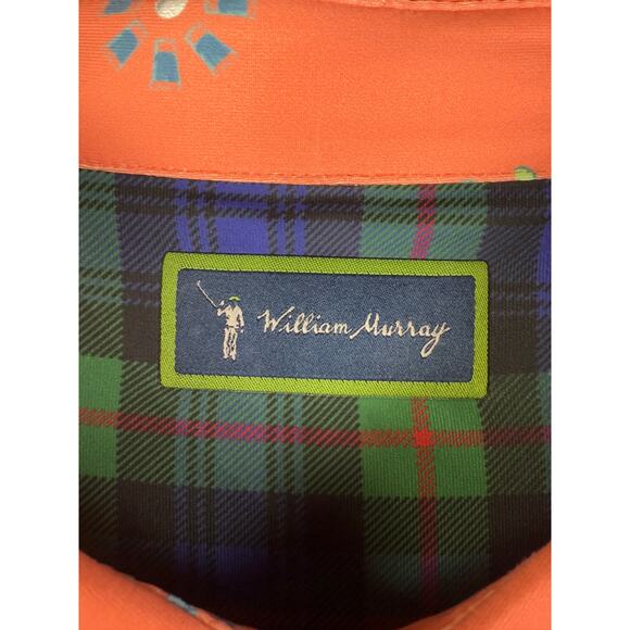 William Murray Golf Performance Stretch Polo Shirt Orange Multicolor Men 2XL XXL - Picture 5 of 9
